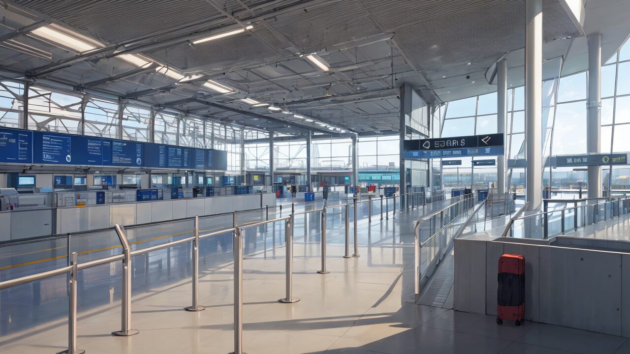 空港・駅・待機区のイラスト素材