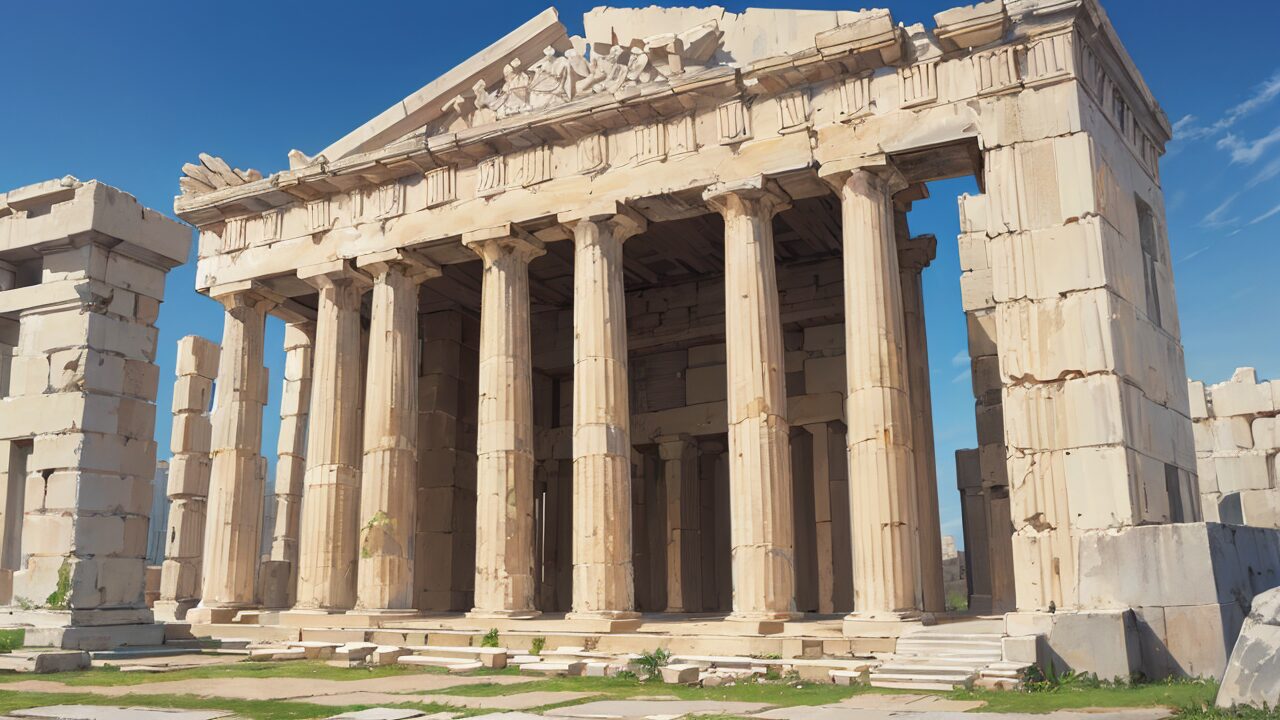 古代建築・ドロール・ギリシャ遺跡のイラスト素材