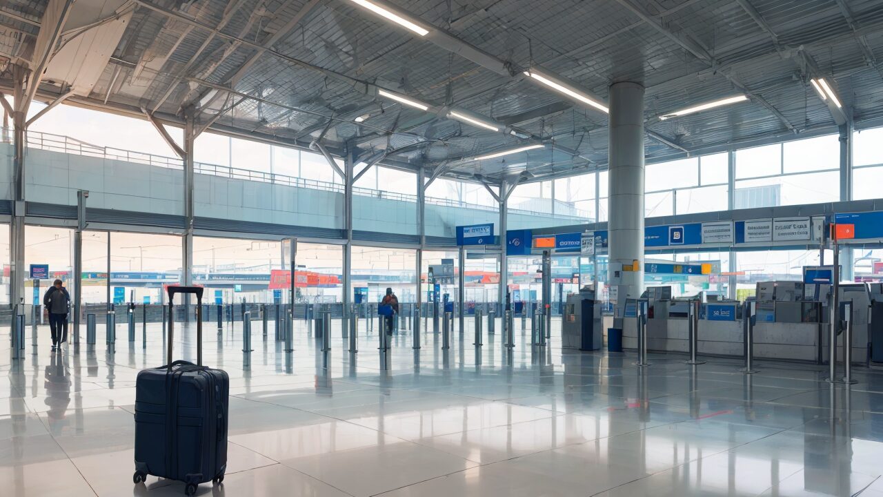駅広場・空港・旅行のイラスト素材