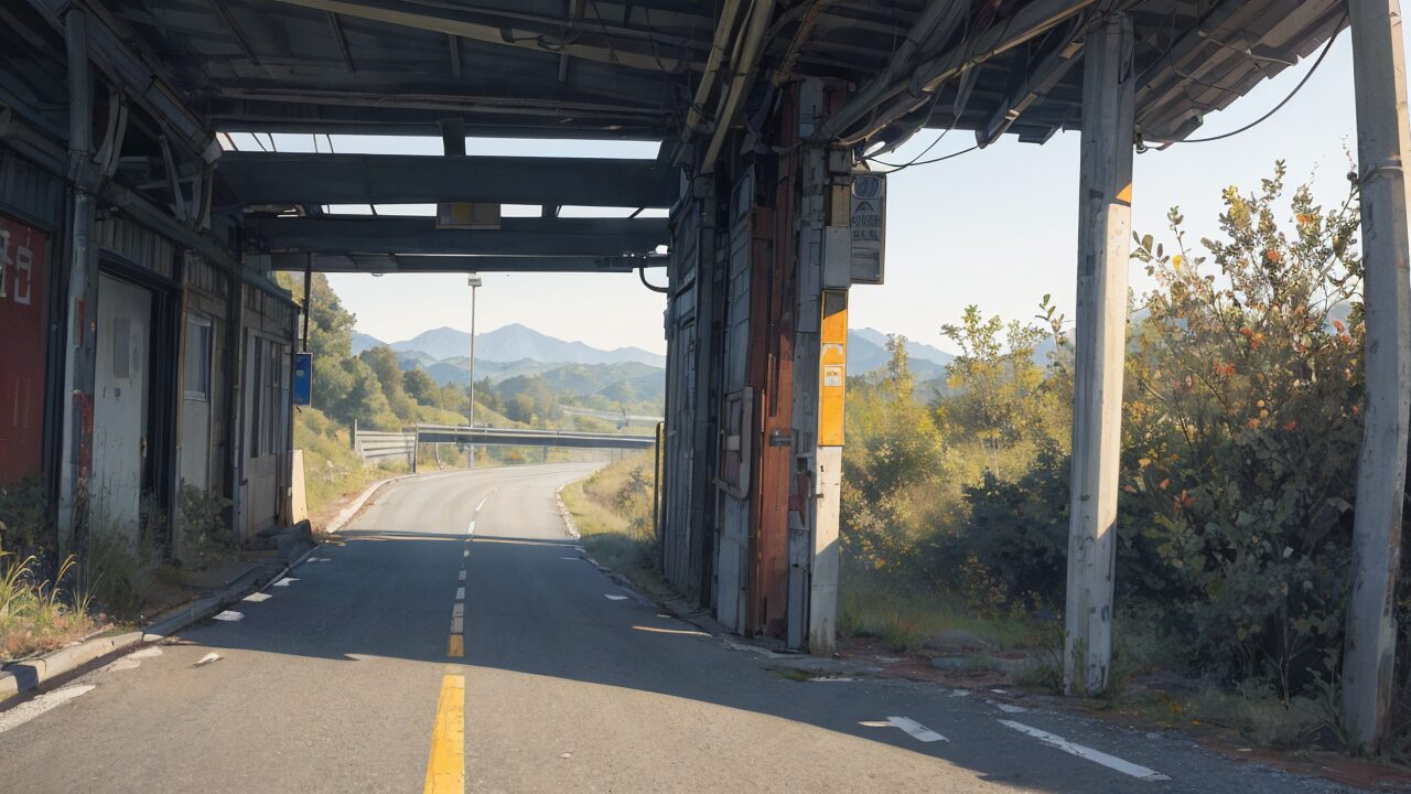 道路・風景・駅のイラスト素材