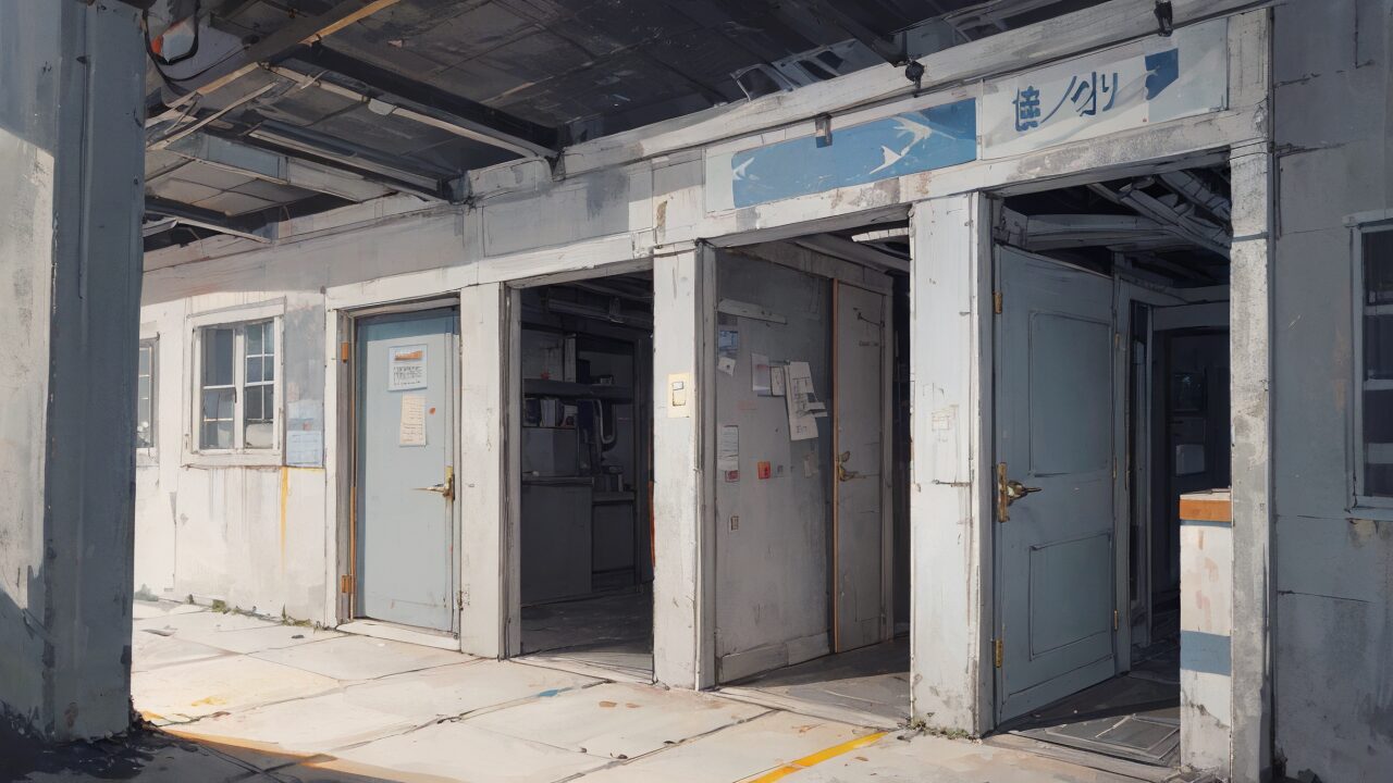 廃墟・空き建物・朽ちた建物のイラスト素材