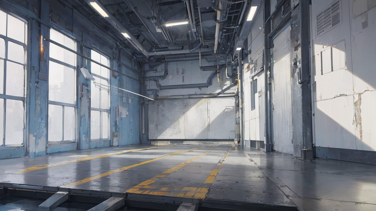 空の工場・industrial・水銀のイラスト素材