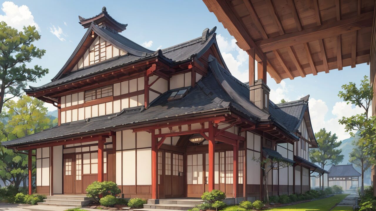 日本建築・伝統様式・和風のイラスト素材
