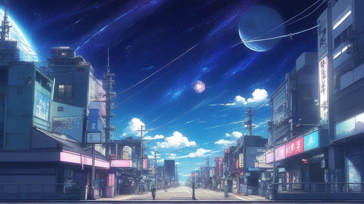 neon_urban・cyber_night・futuristic_streetのイラスト素材