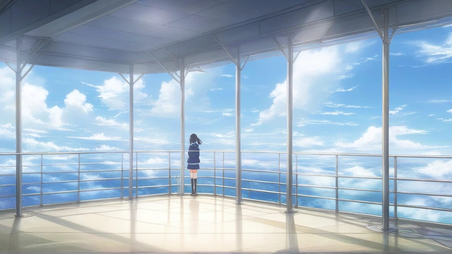 アニメ・展望台・空のイラスト素材