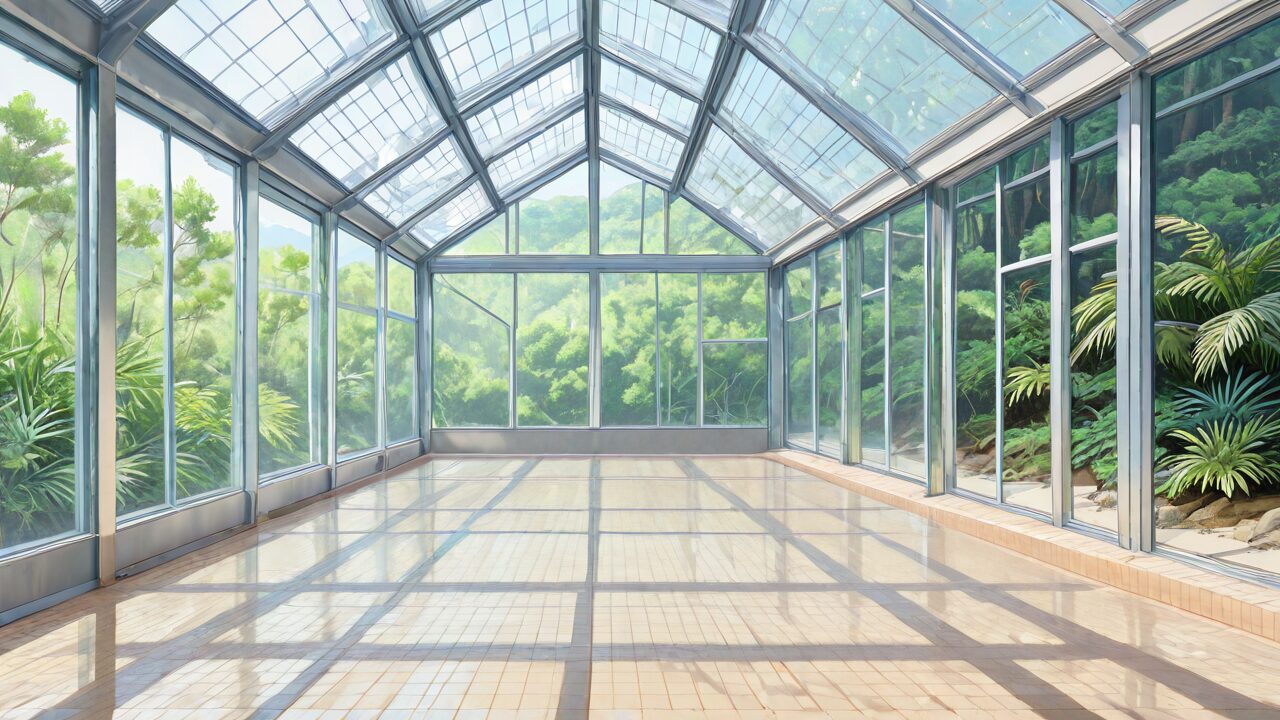 温室・窓・床のイラスト素材