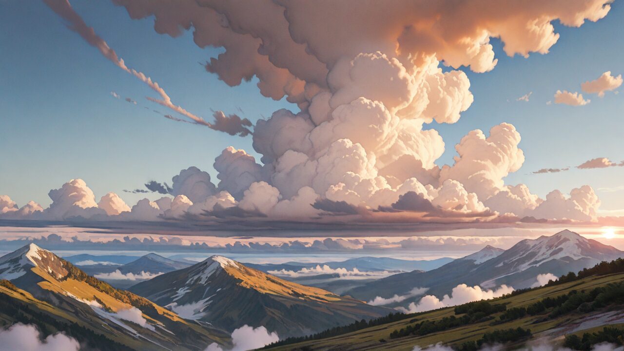 山・雲・空のイラスト素材