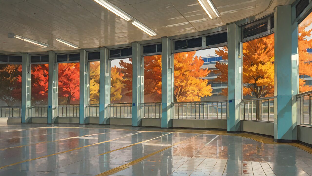 駅・窓・床のイラスト素材