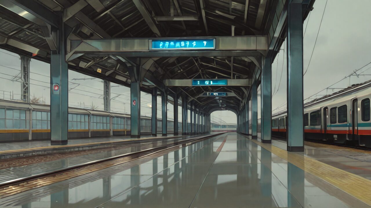 駅・プラットフォーム・鉄道のイラスト素材