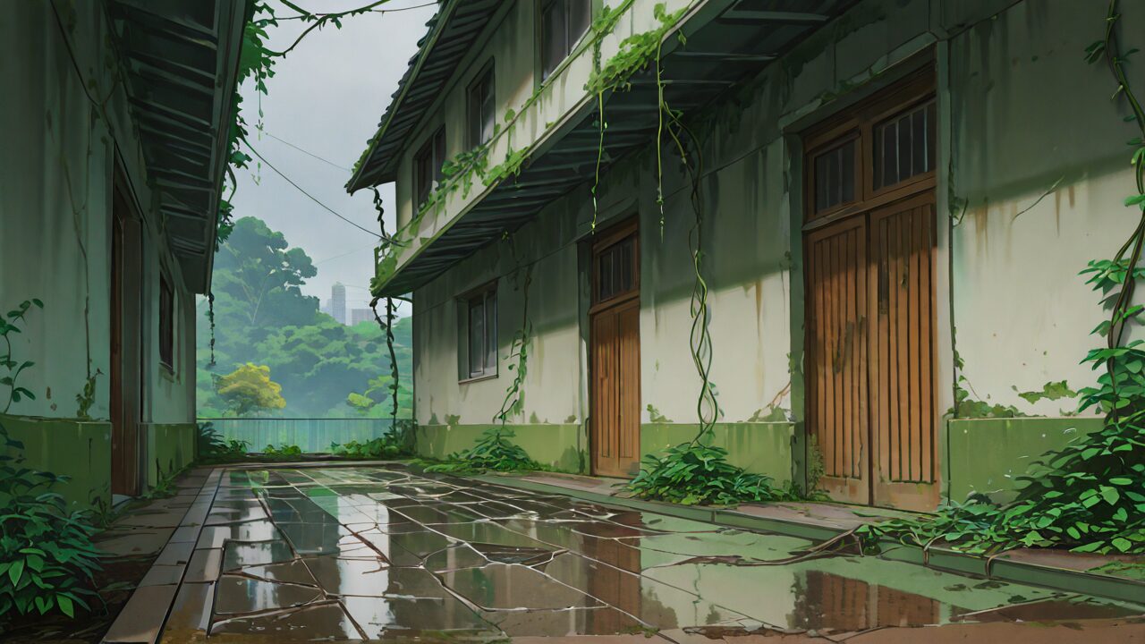 学校・庭・建物のイラスト素材