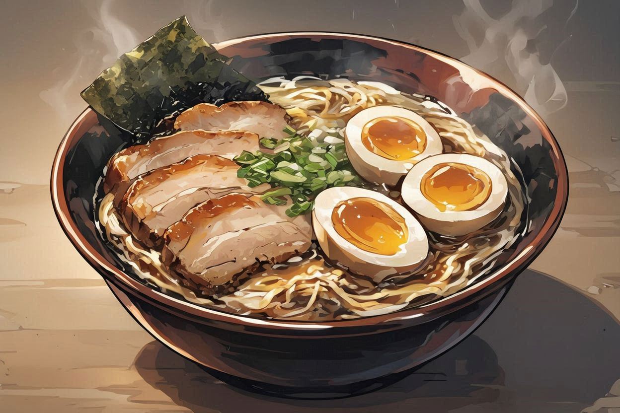 ラーメン・温かい・食欲刺激のイラスト素材