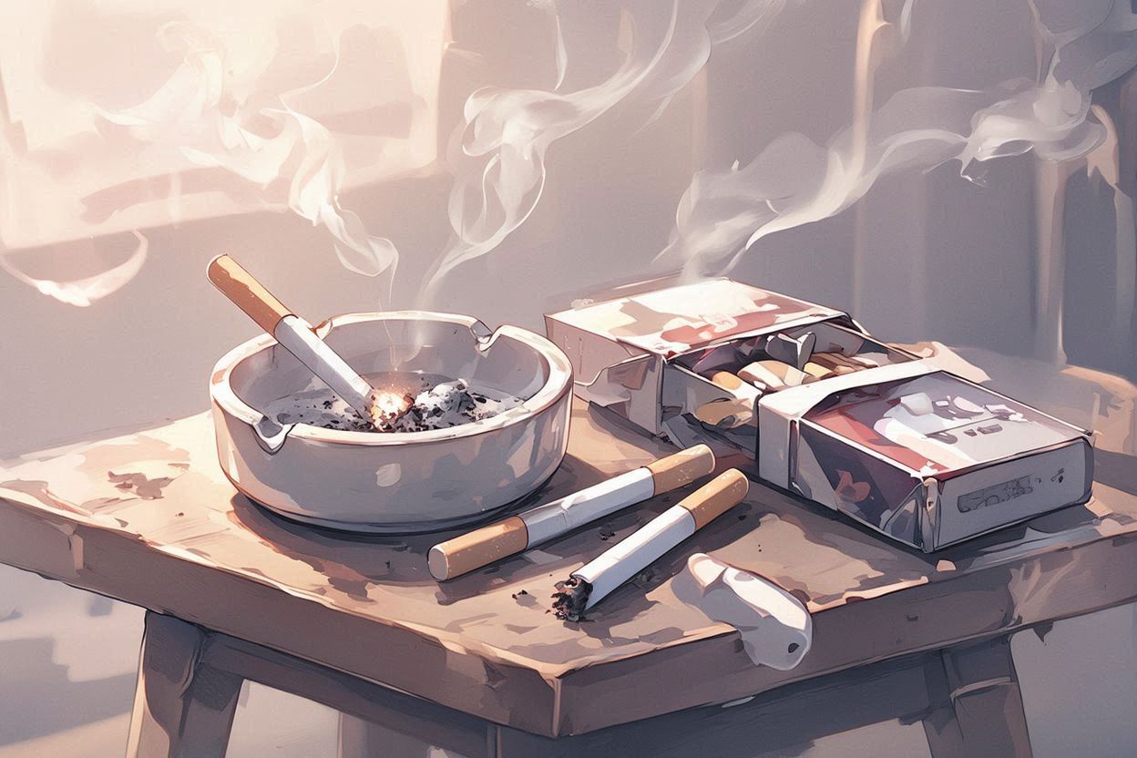 smoke・cigarettes・ashtrayのイラスト素材