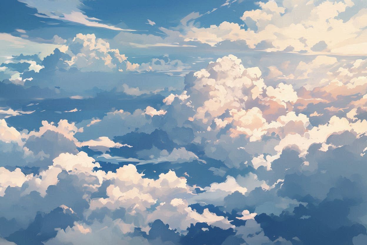 空・雲・青のイラスト素材