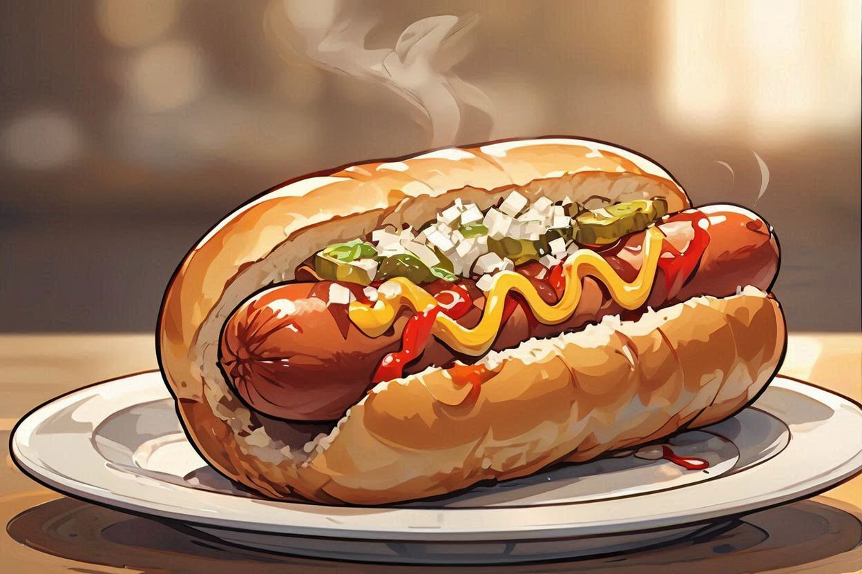 ホットドッグ・アメリカンフード・サンドイッチのイラスト素材