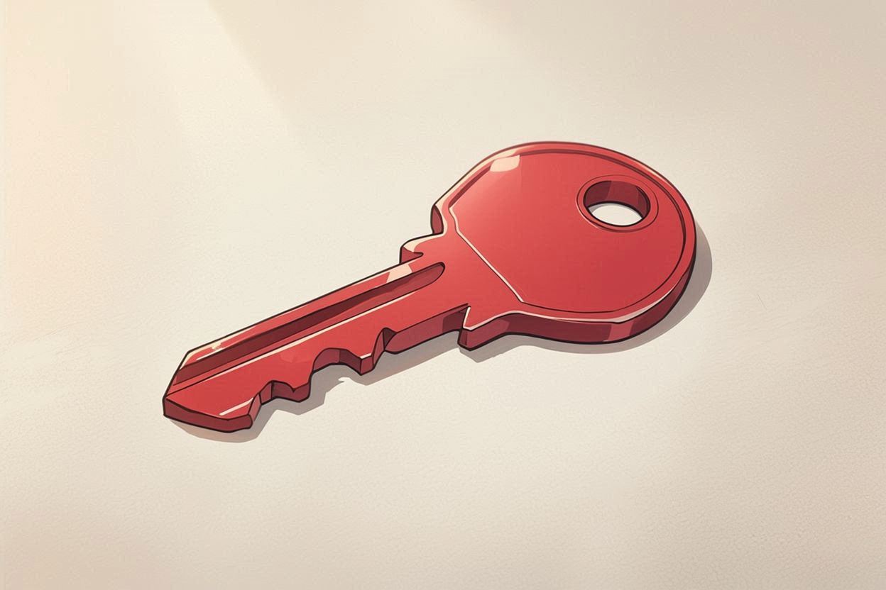 red key・key illustration・simplified keyのイラスト素材