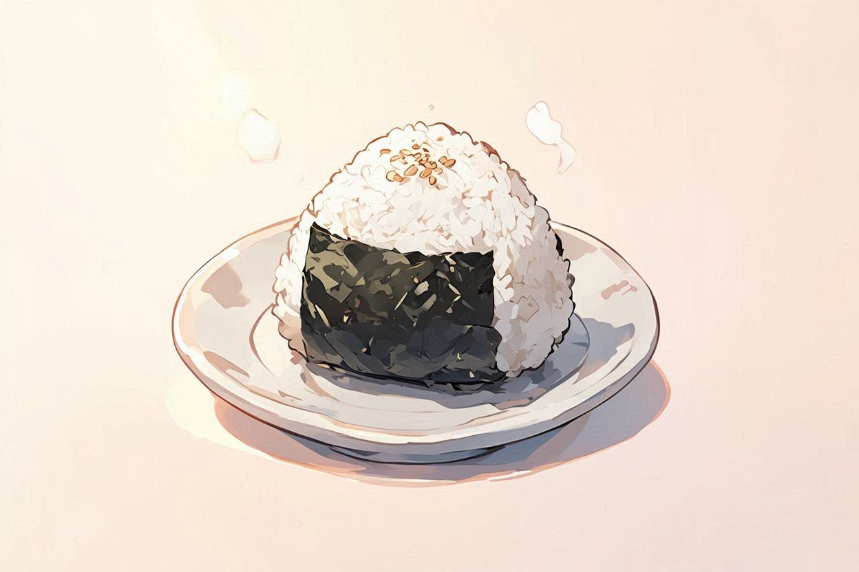 おにぎり・和食・手描きのイラスト素材