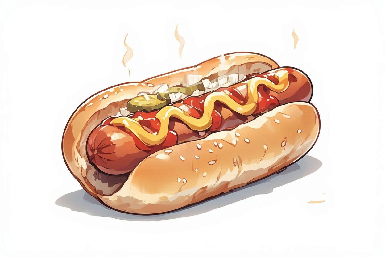 ホットドッグ・サーサン・アイスクリームのイラスト素材