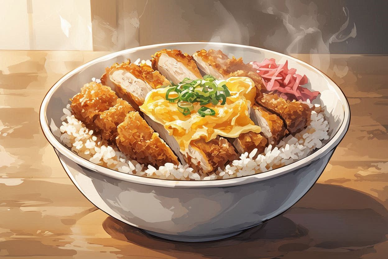 katsu・rice bowl・yuzuのイラスト素材