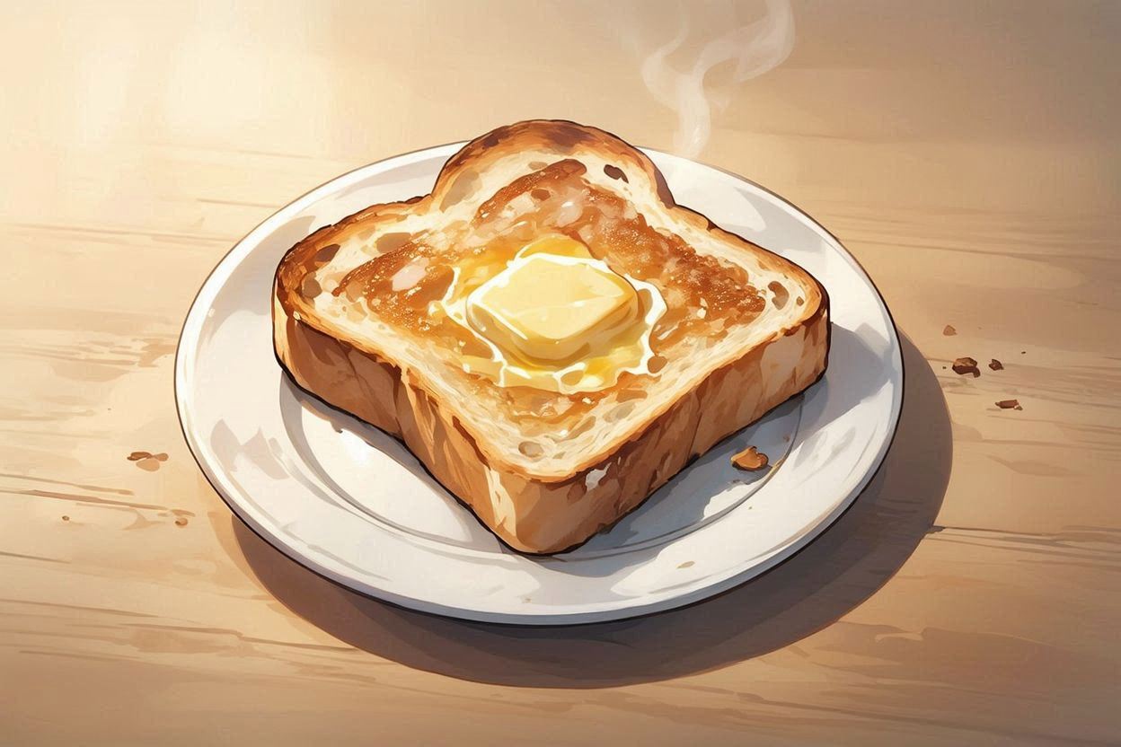 パン・バター・朝食のイラスト素材