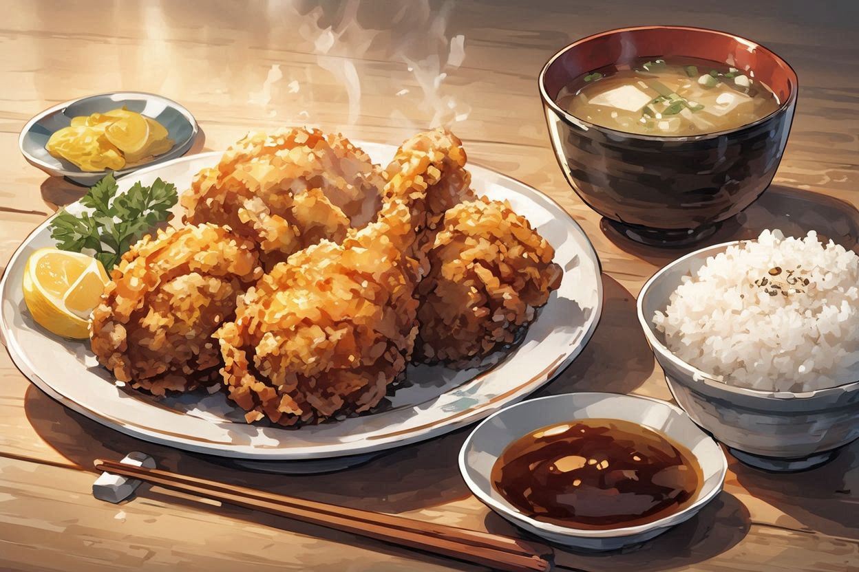 日式食堂・鶏カリー・食事のイラスト素材