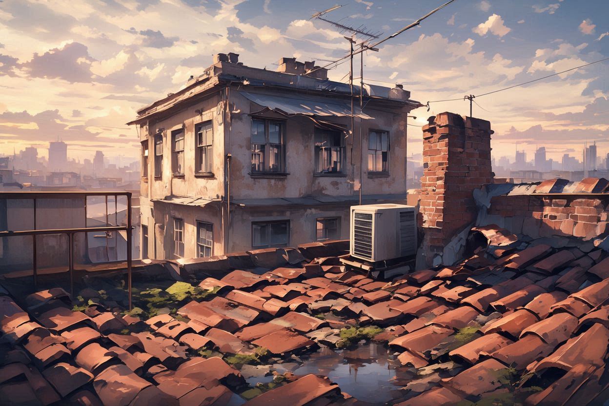 屋上・瓦・建物のイラスト素材