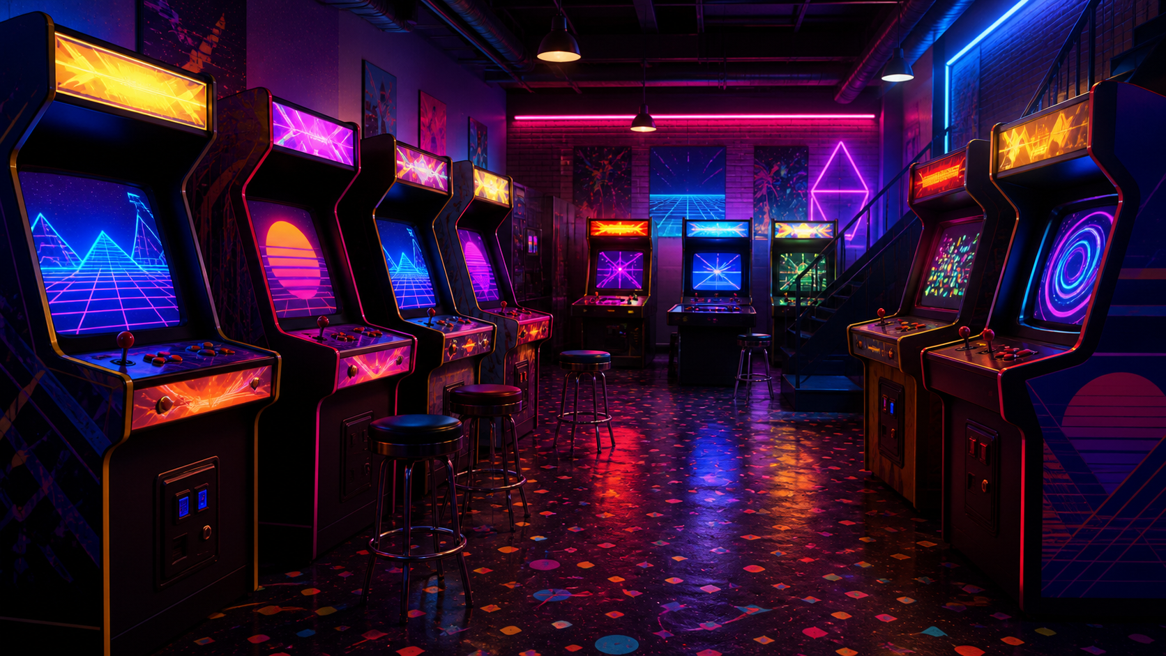 アーケード・ゲームマシン・スタジオの背景素材