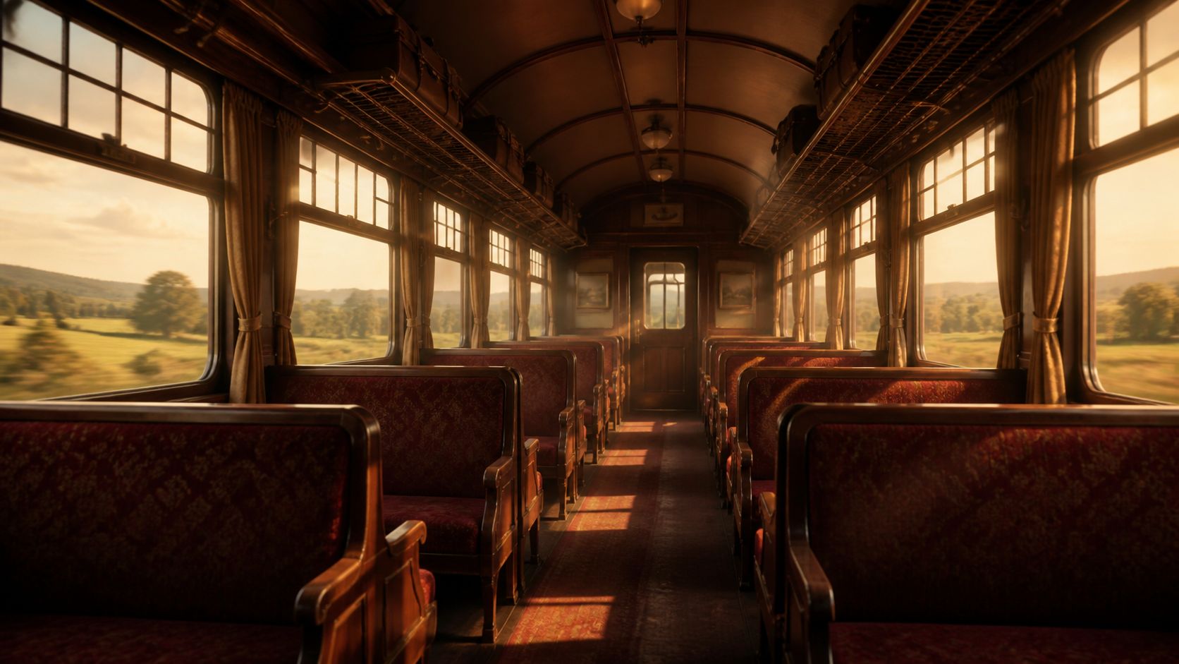 列車・座席・窓の背景素材