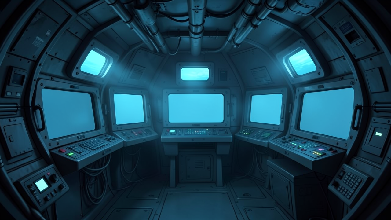 宇宙船のコントロールルーム内部