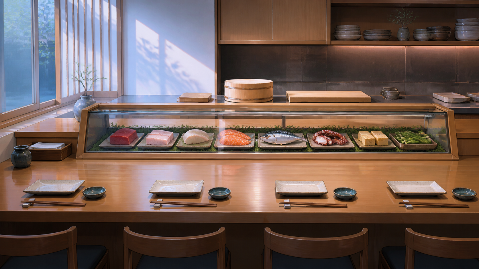 寿司・テーブル・料理の背景素材