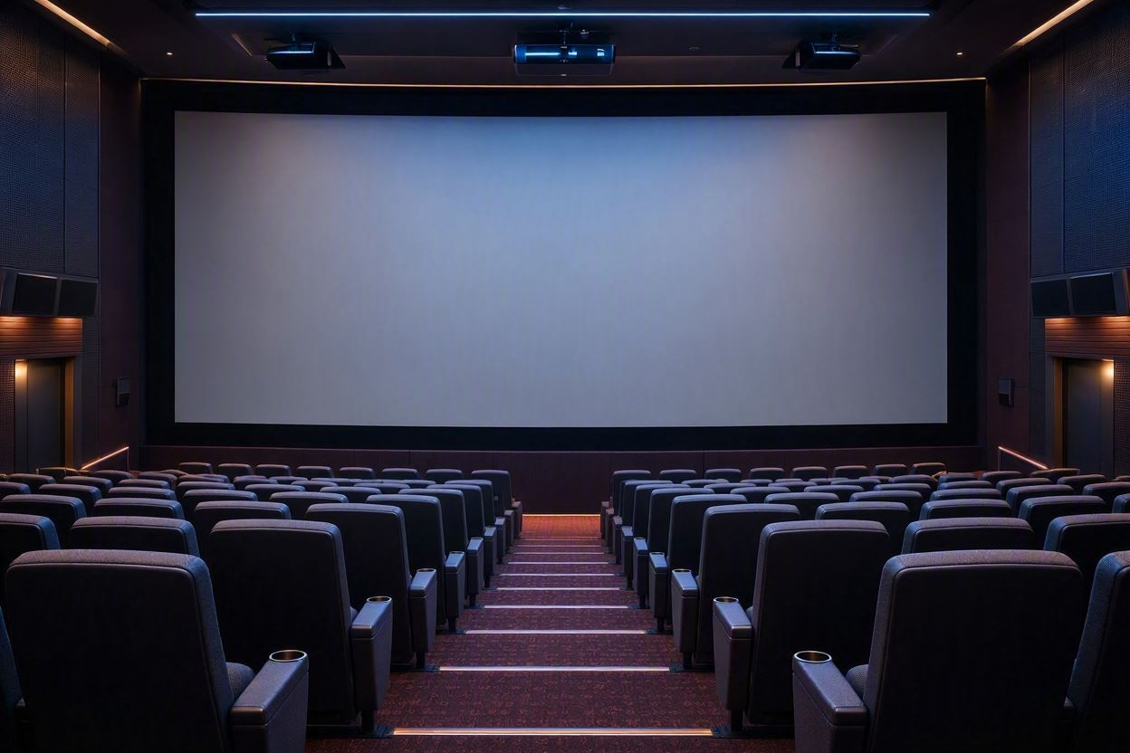 映画館のスクリーンと座席の配置