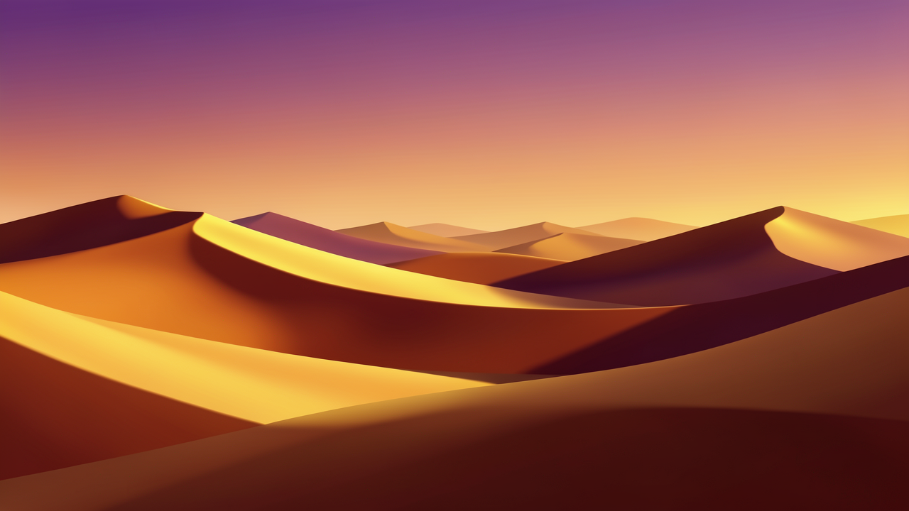 夕焼けの砂丘の風景