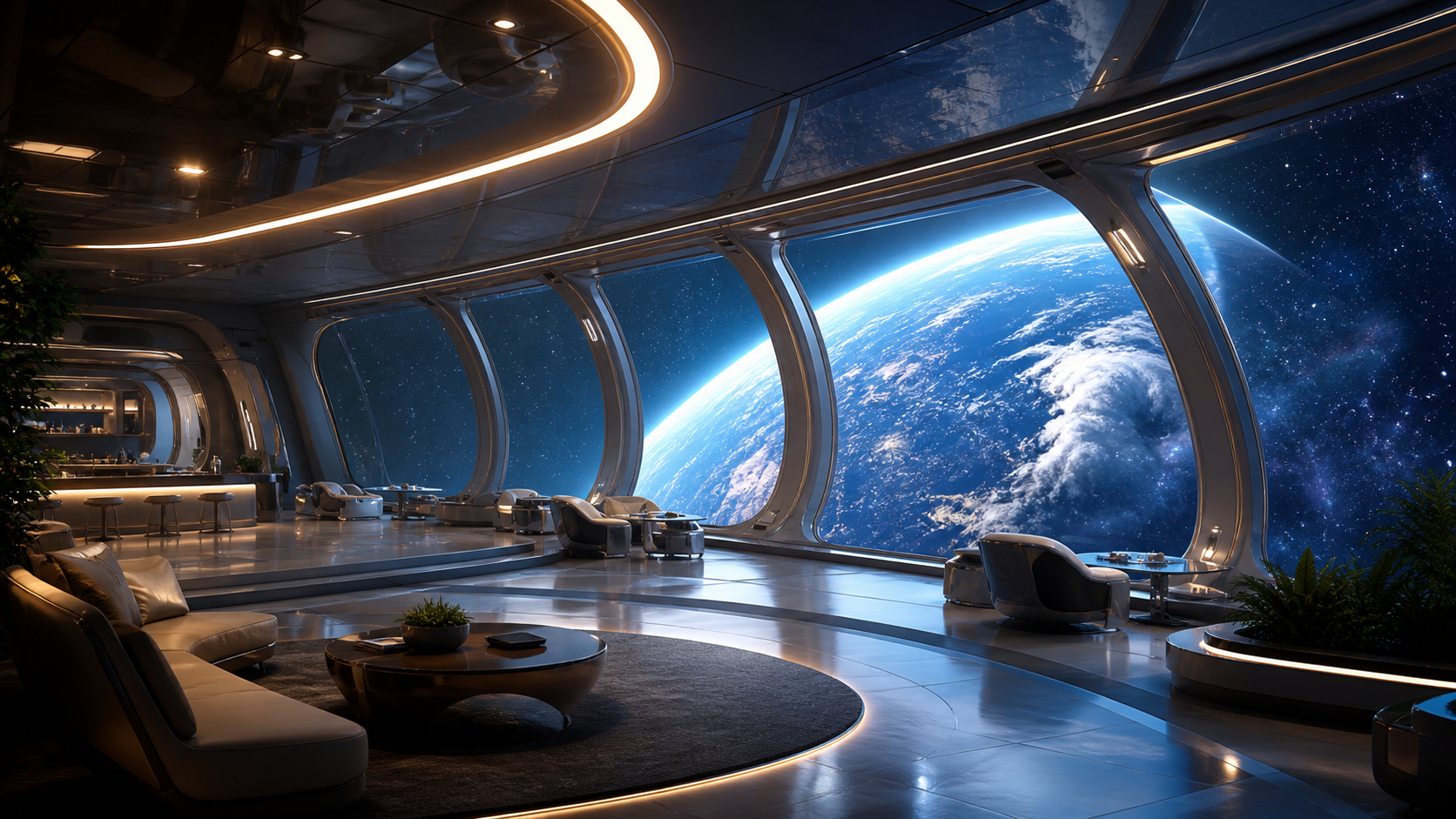 部屋・地球・星空の背景素材