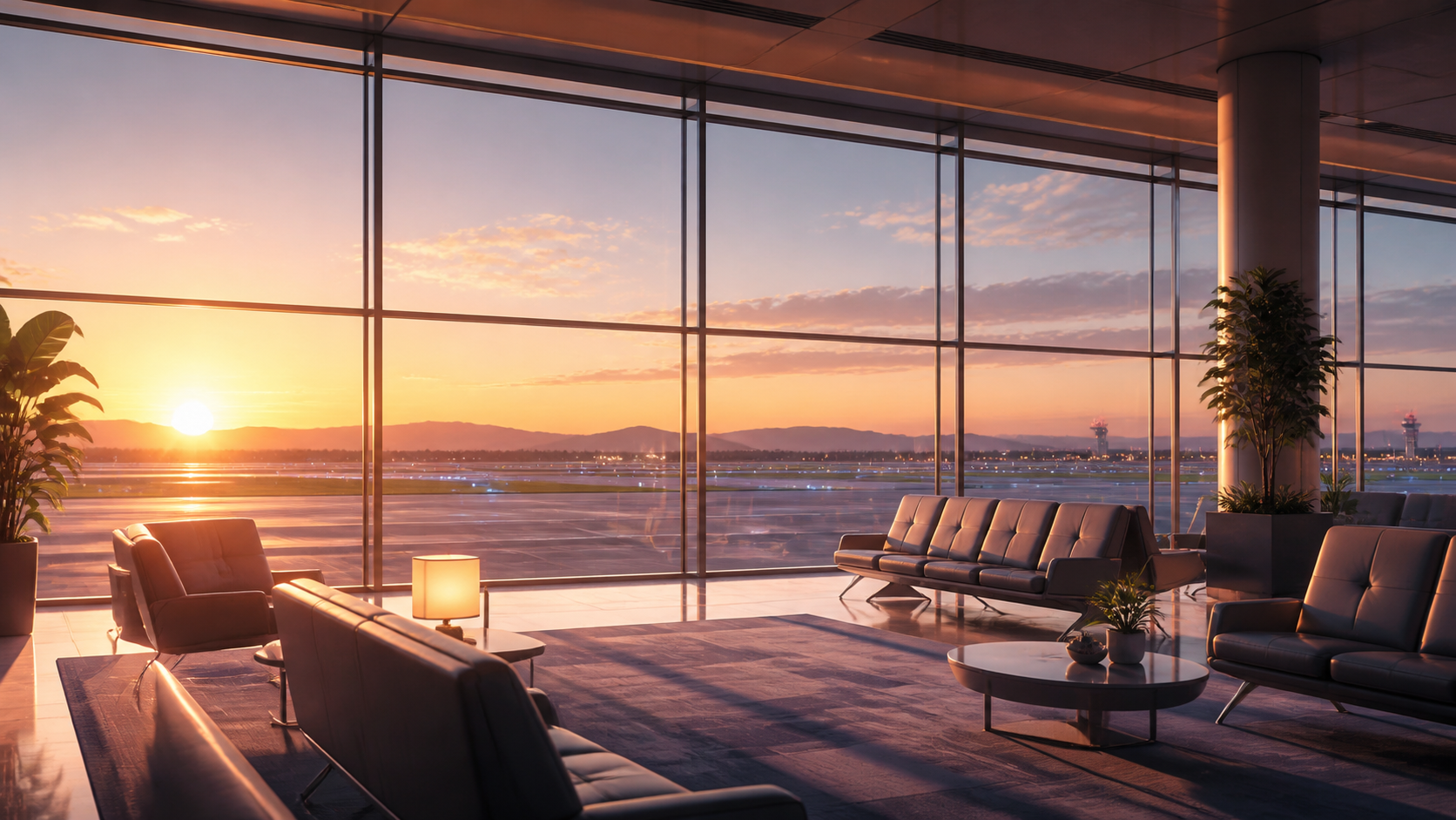 部屋・窓・航空機の背景素材